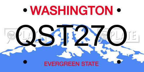 QST27O Washington License Plate