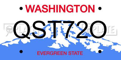 QST72O Washington License Plate