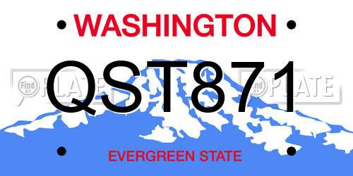 QST871 Washington License Plate
