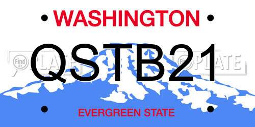 QSTB21 Washington License Plate