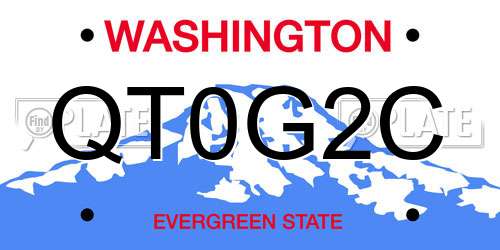 QT0G2C Washington License Plate