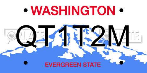 QT1T2M Washington License Plate