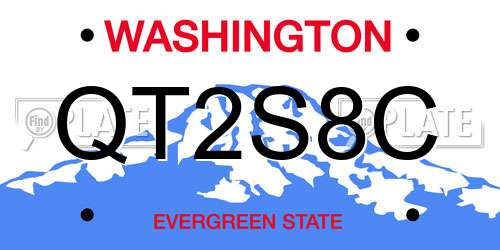 QT2S8C Washington License Plate