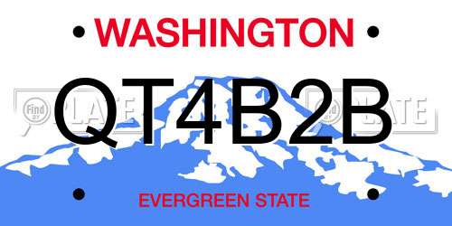 QT4B2B Washington License Plate