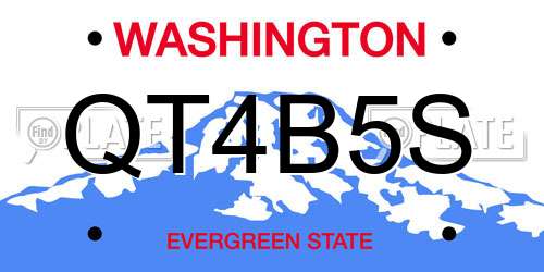 QT4B5S Washington License Plate