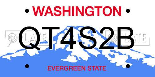 QT4S2B Washington License Plate