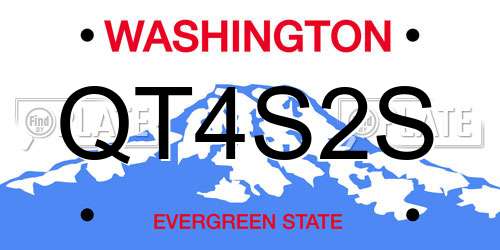 QT4S2S Washington License Plate