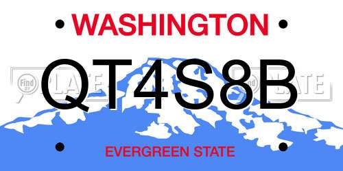 QT4S8B Washington License Plate