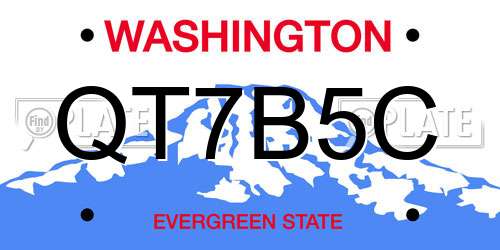 QT7B5C Washington License Plate
