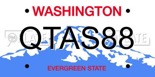 QTAS88 Washington License Plate