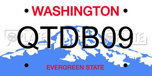 QTDB09 Washington License Plate