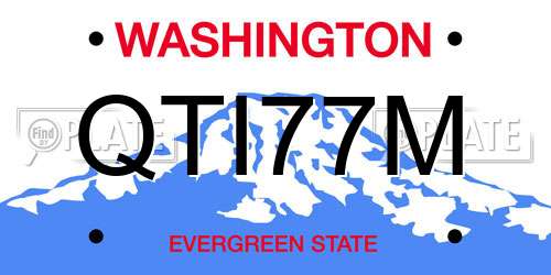 QTI77M Washington License Plate