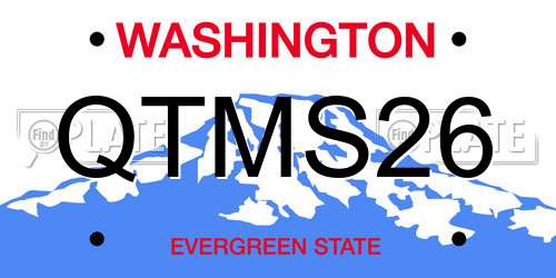 QTMS26 Washington License Plate