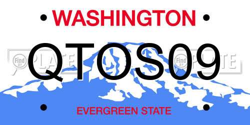 QTOS09 Washington License Plate