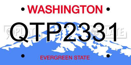 QTP2331 Washington License Plate