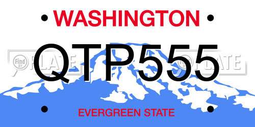 QTP555 Washington License Plate