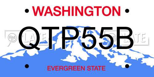 QTP55B Washington License Plate