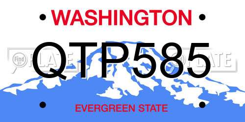 QTP585 Washington License Plate