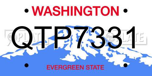 QTP7331 Washington License Plate