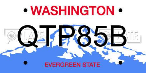 QTP85B Washington License Plate