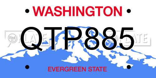 QTP885 Washington License Plate
