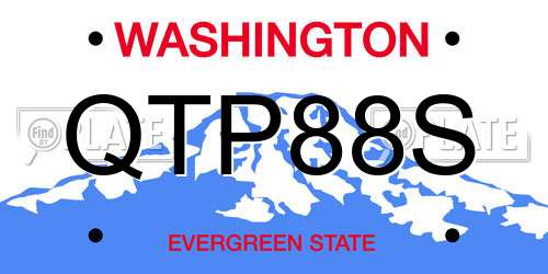 QTP88S Washington License Plate