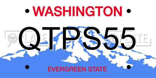 QTPS55 Washington License Plate