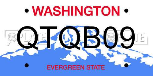 QTQB09 Washington License Plate