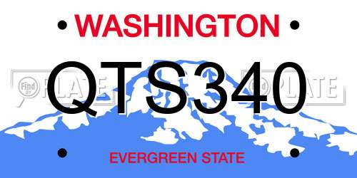 QTS340 Washington License Plate