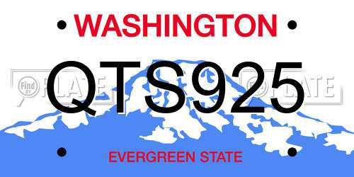 QTS925 Washington License Plate