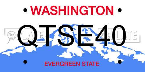 QTSE40 Washington License Plate