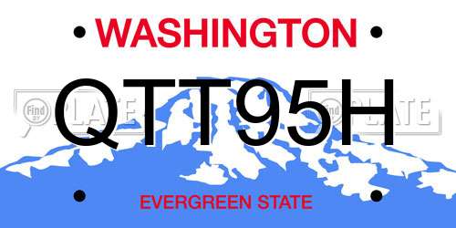 QTT95H Washington License Plate