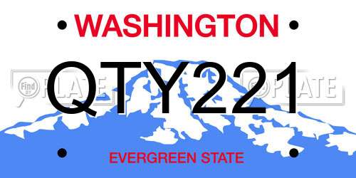 QTY221 Washington License Plate
