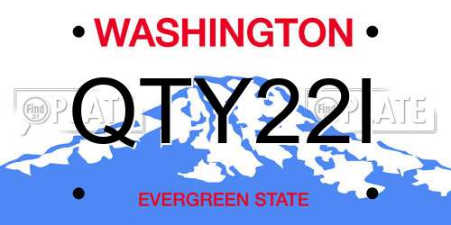 QTY22I Washington License Plate