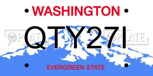 QTY27I Washington License Plate