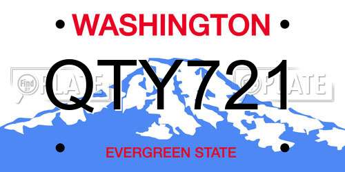 QTY721 Washington License Plate