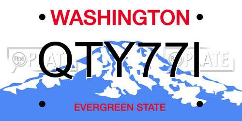 QTY77I Washington License Plate