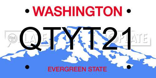 QTYT21 Washington License Plate
