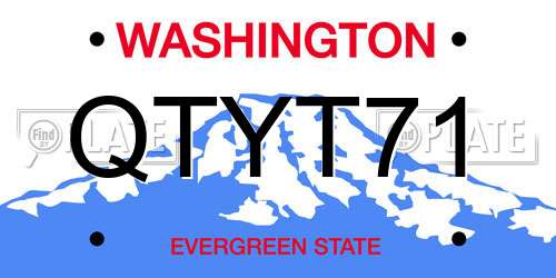 QTYT71 Washington License Plate