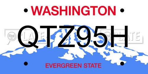 QTZ95H Washington License Plate
