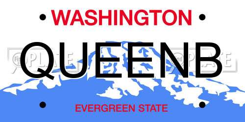 QUEENB Washington License Plate