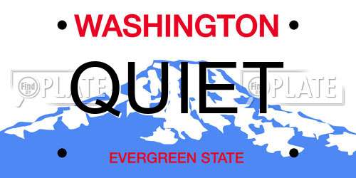 QUIET Washington License Plate