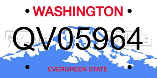QV05964 Washington License Plate