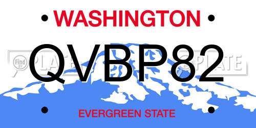 QVBP82 Washington License Plate