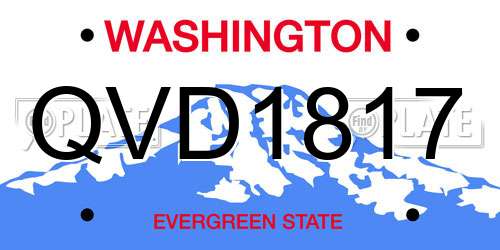QVD1817 Washington License Plate