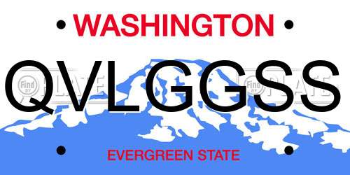 QVLGGSS Washington License Plate