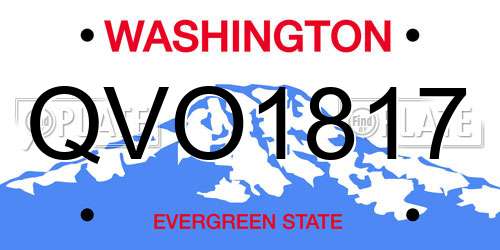 QVO1817 Washington License Plate