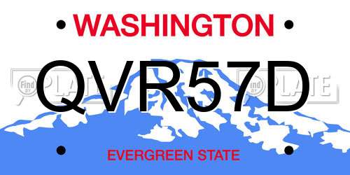 QVR57D Washington License Plate