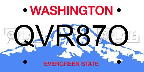 QVR87O Washington License Plate
