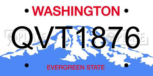 QVT1876 Washington License Plate